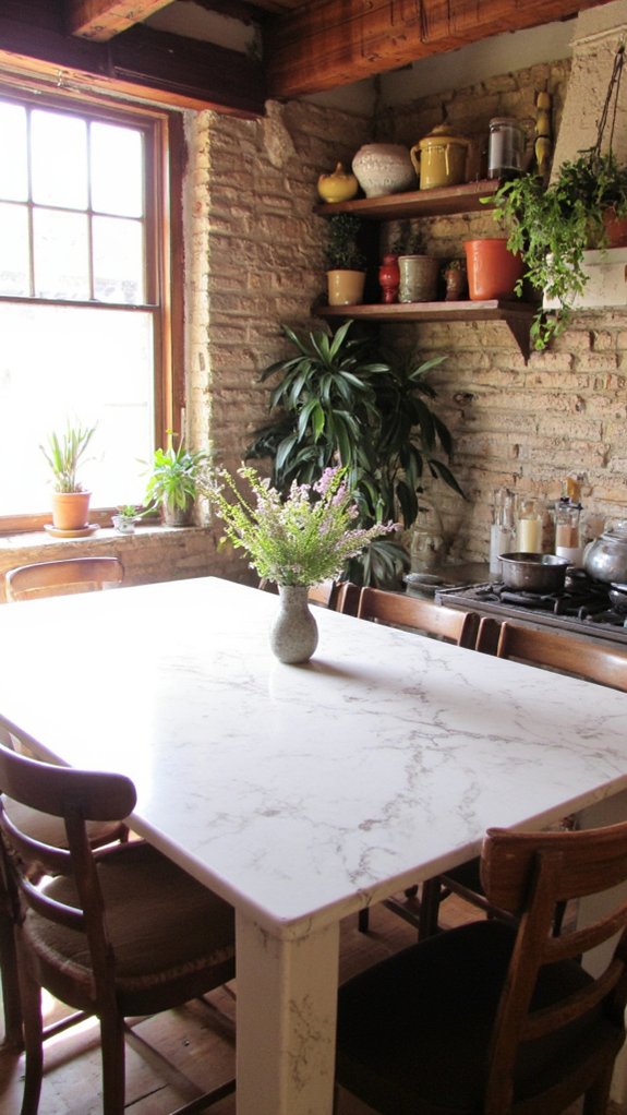 sleek round marble table