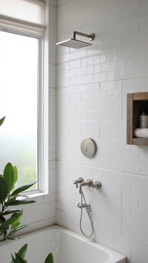 sleek space saving shower design