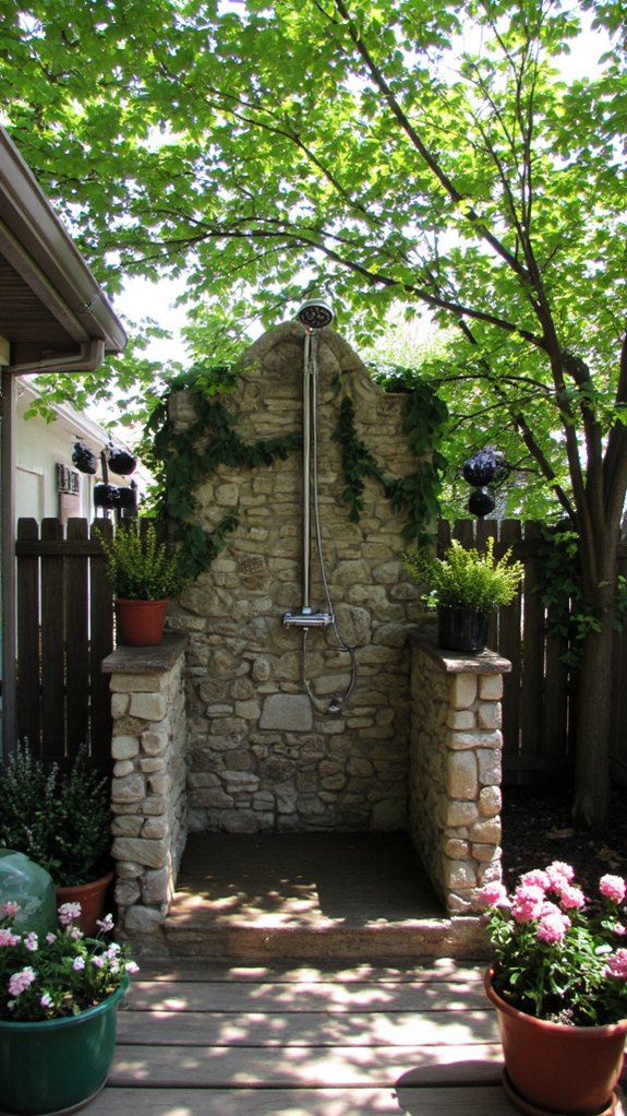 solar outdoor shower lighting