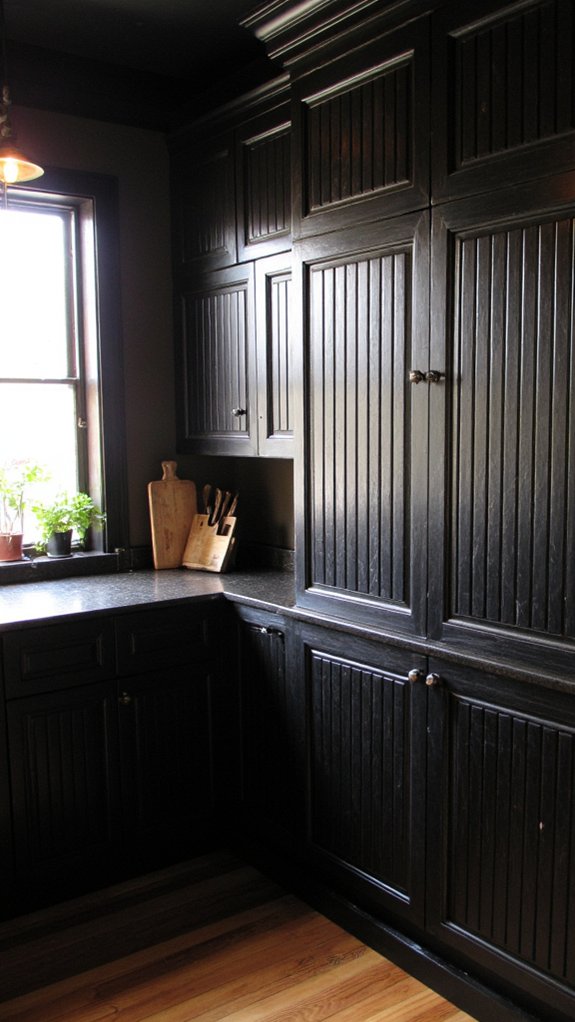sophisticated black cabinetry elegance