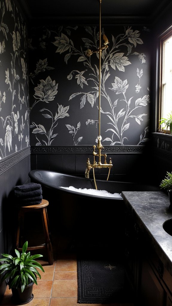 sophisticated moody black wallpaper