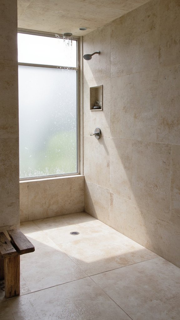 sophisticated seamless shower transformation