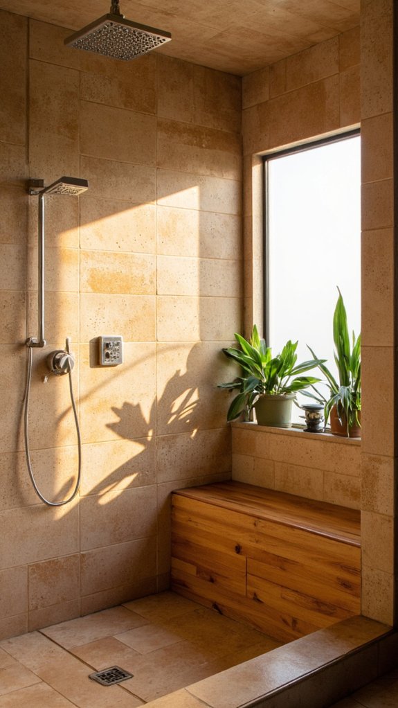 spa like shower relaxation space