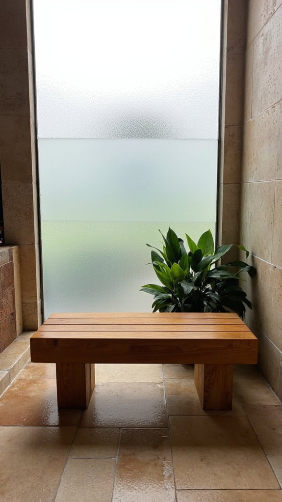 spa like teak shower bench