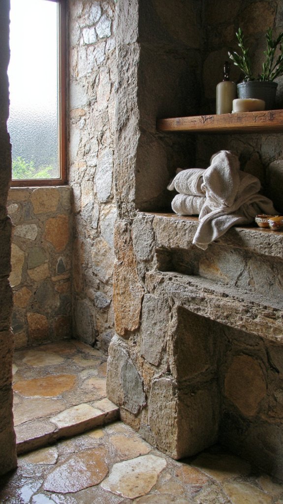 spa like textured stone retreat