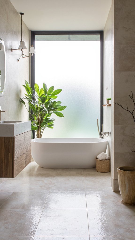 spacious bright bathroom design