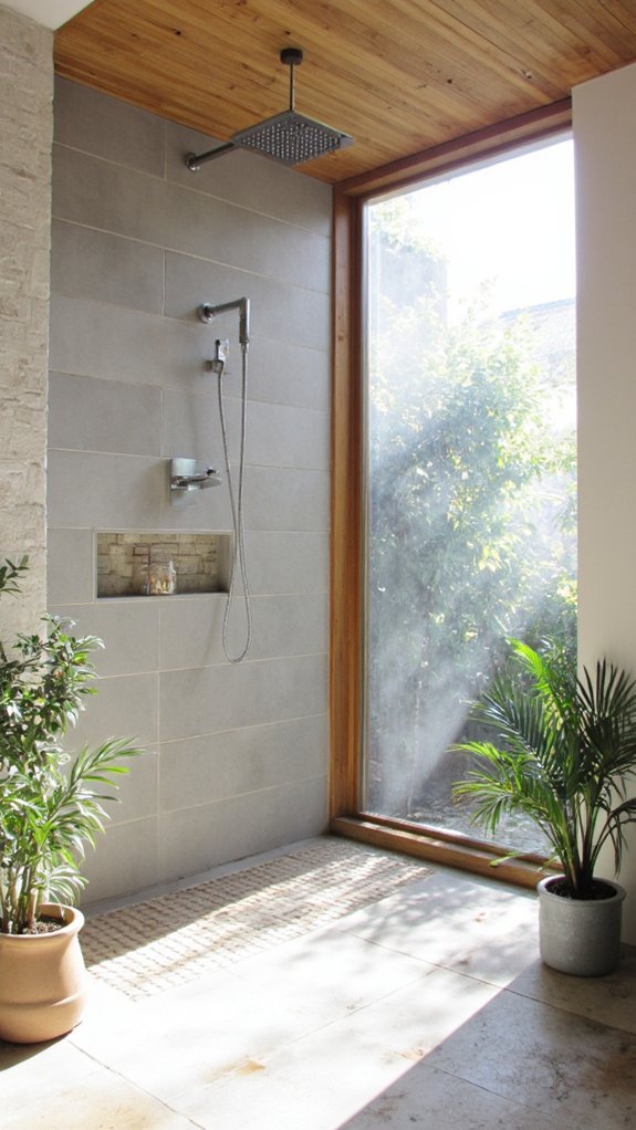 spacious light filled shower oasis