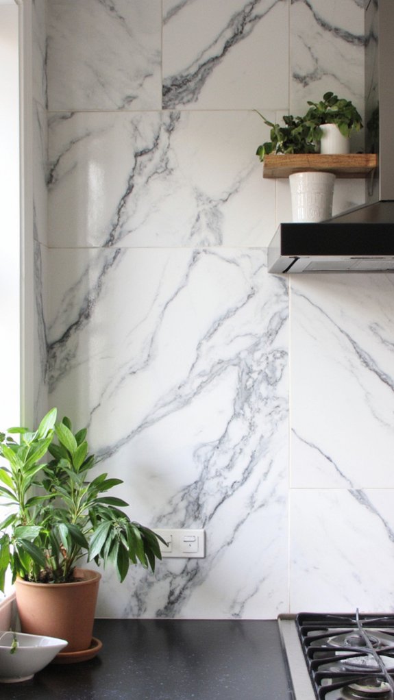 stunning bookmatched marble accent