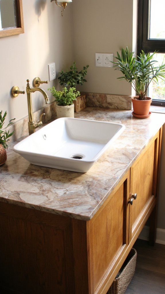 stunning durable quartzite vanity