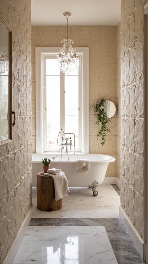 stylish bathroom textured panels