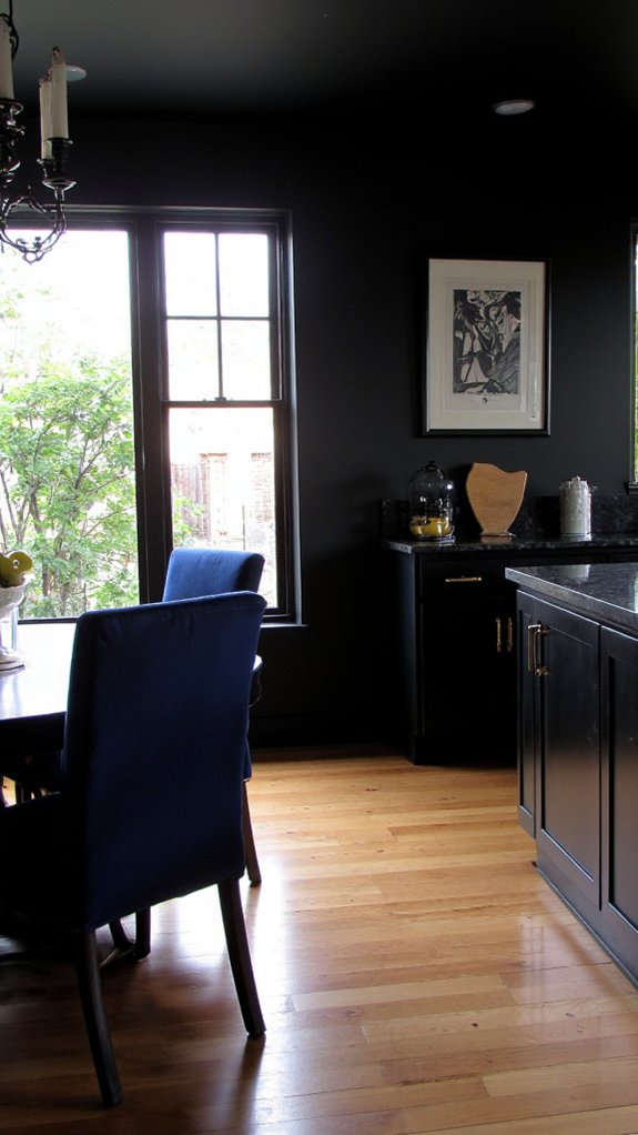 stylish black dining extension