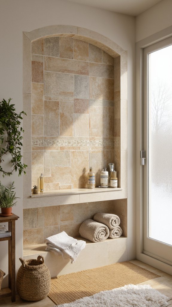 stylish functional shower storage