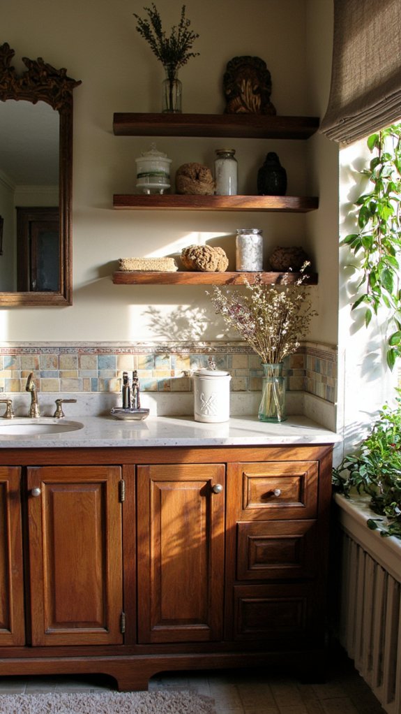 stylish open shelving vanities
