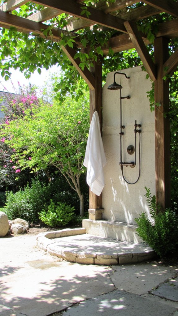 stylish outdoor shower retreat