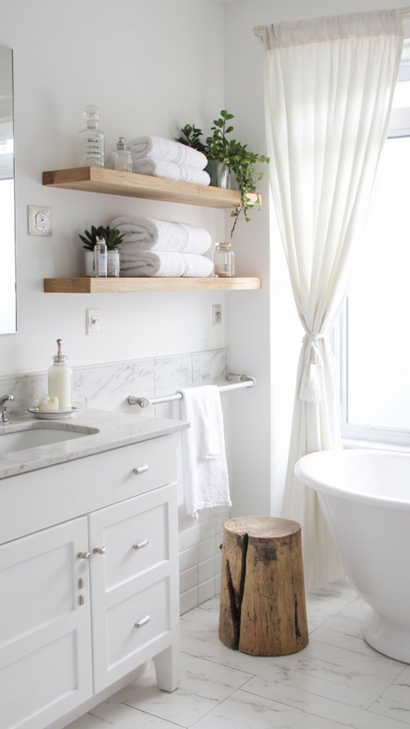 stylish uncluttered bathroom storage