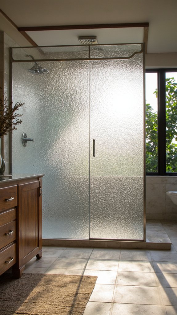 textured glass enhances elegance