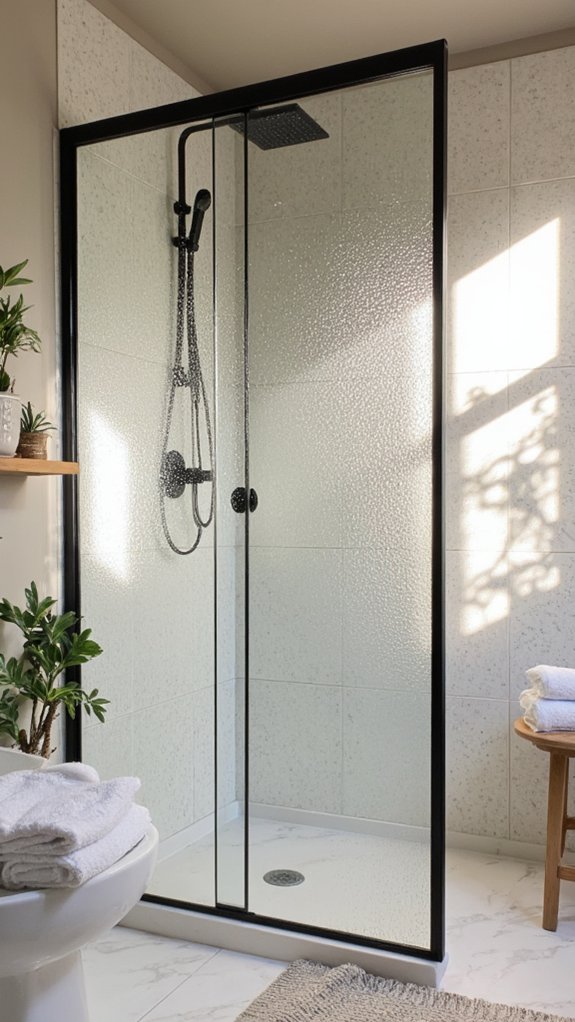 textured glass enhances privacy