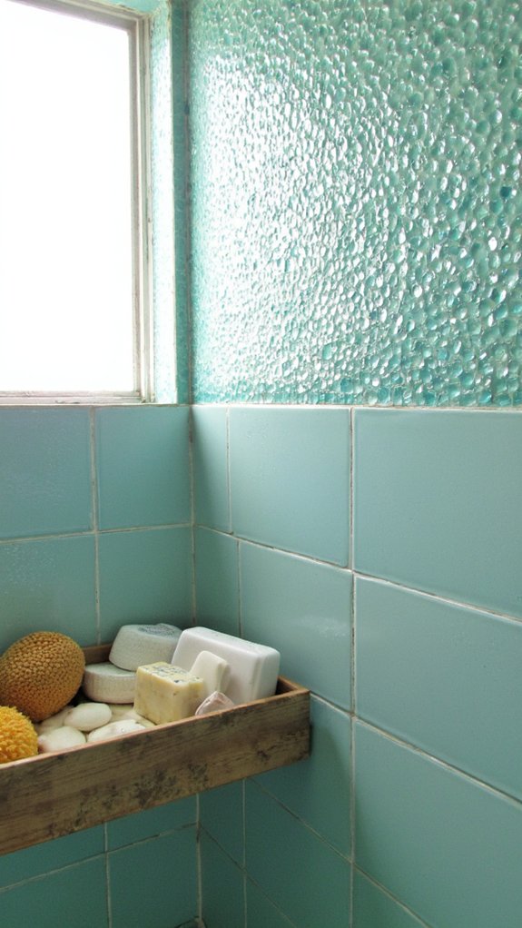 textured glass mosaic accents