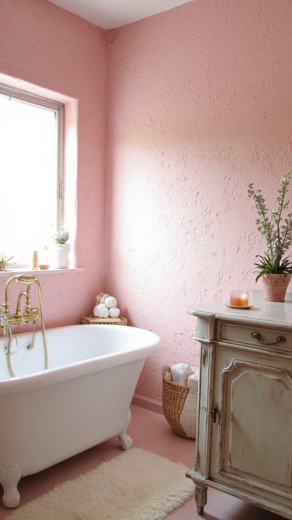 textured pink walls elevate elegance