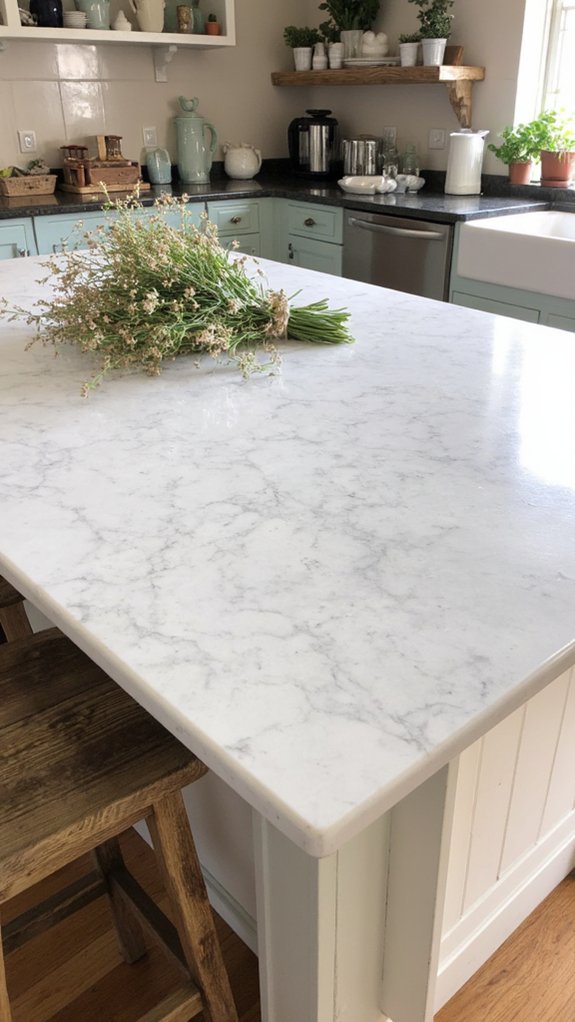 textured quartz island elegance