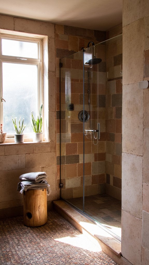 textured tiles enhance bathrooms
