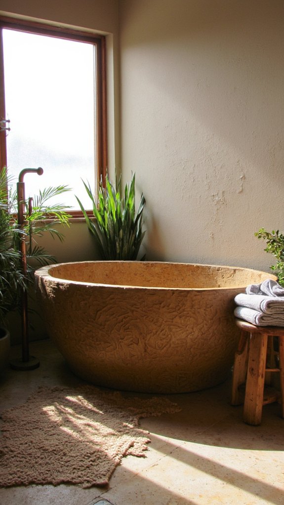 textured tub enhances relaxation