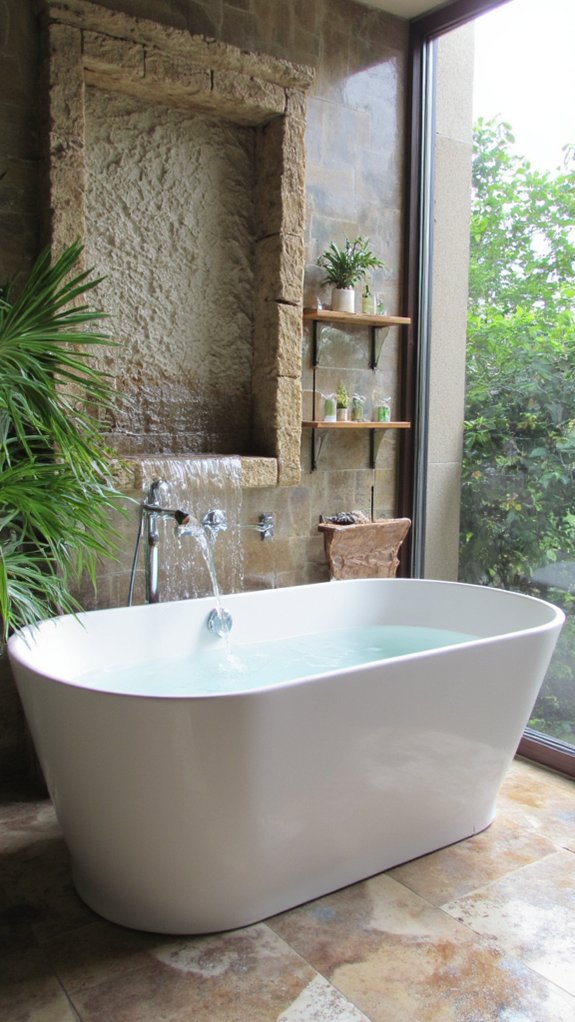 tranquil bathroom water features