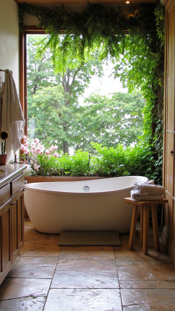 tranquil nature inspired bathroom retreat