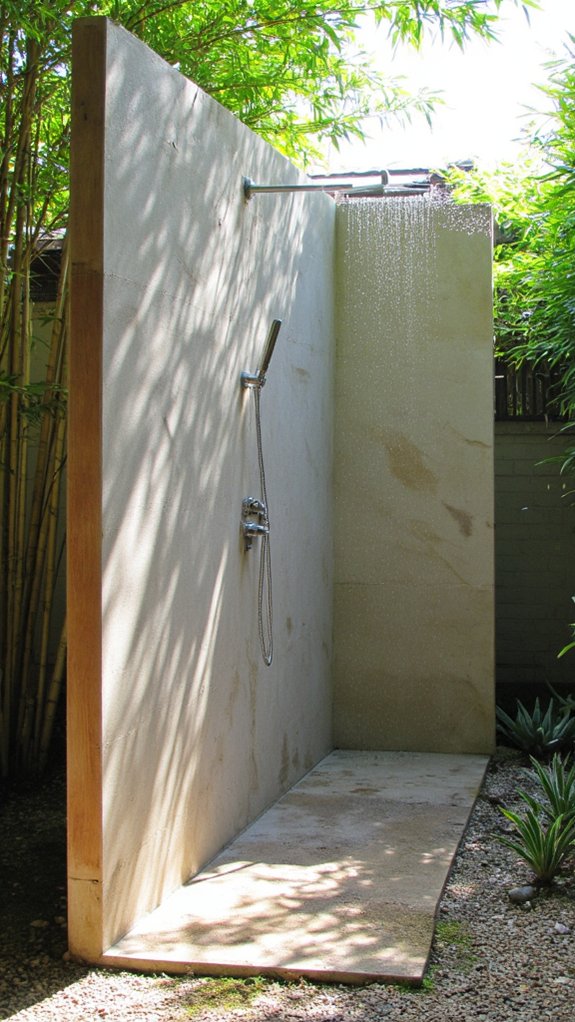 tranquil outdoor shower retreat