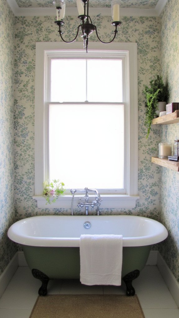 transform bathroom with wallpaper