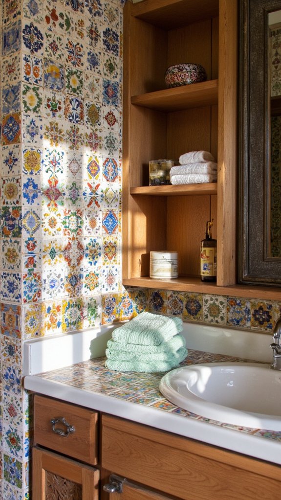 transformative colorful tile shelves