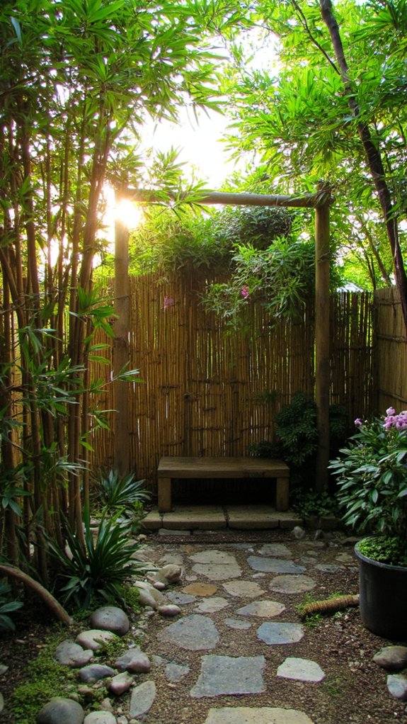 tropical bamboo shower oasis