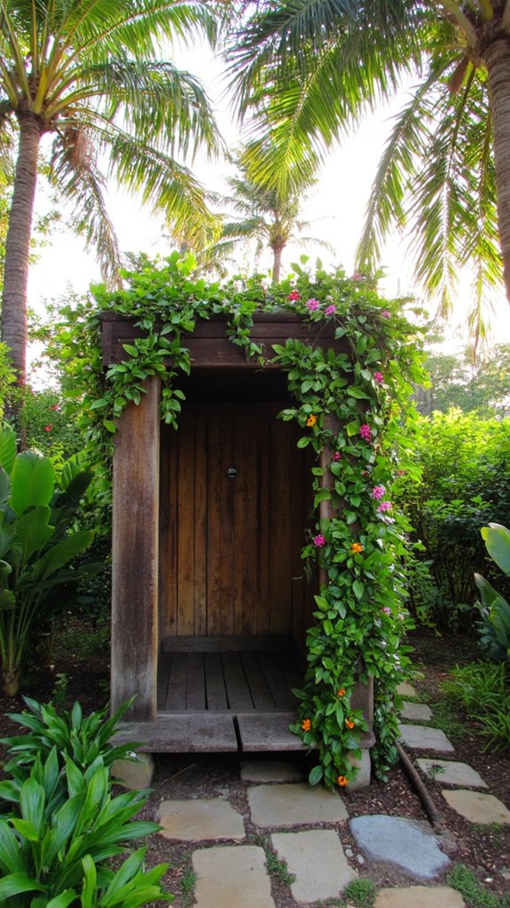 tropical outdoor shower oasis