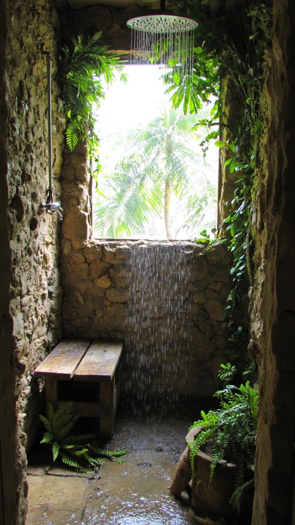 tropical rainforest shower retreat