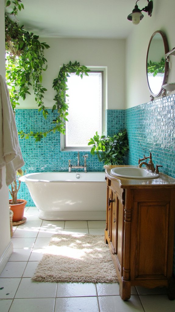 turquoise tile bathroom retreat