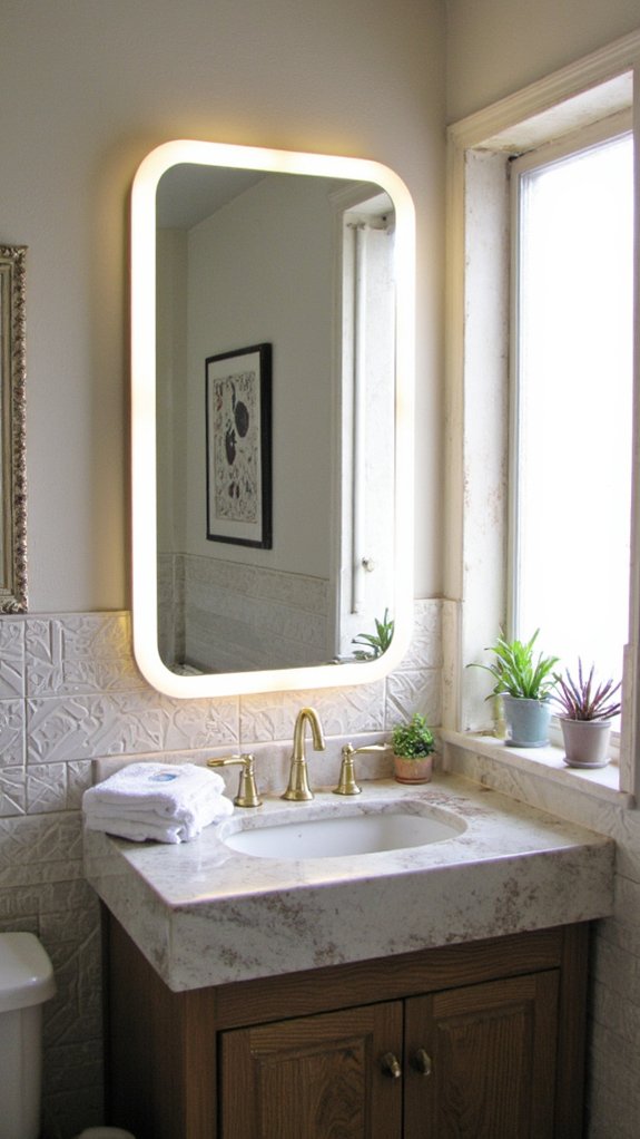 versatile dual sided backlit mirrors