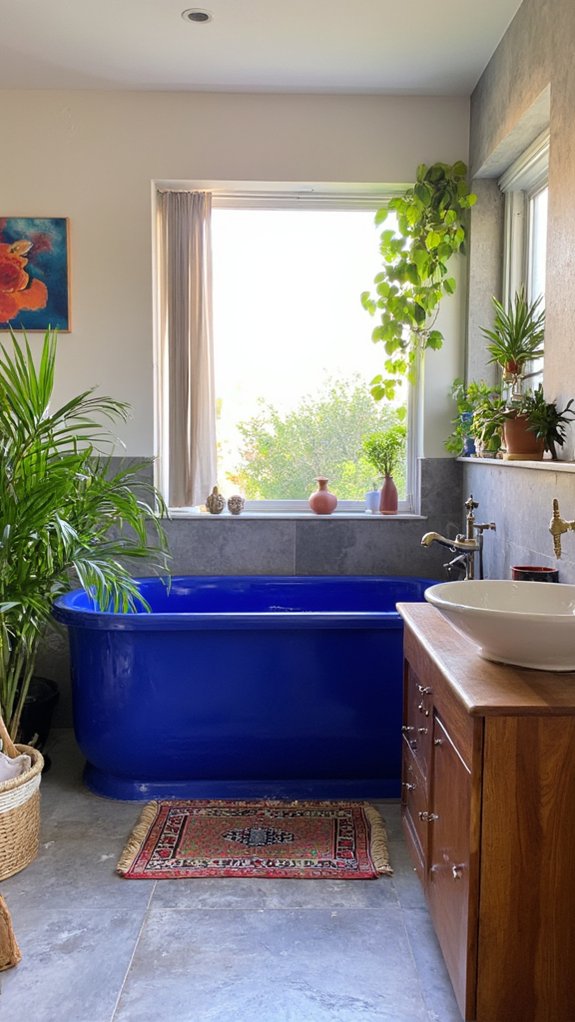 vibrant artistic bathtub retreat