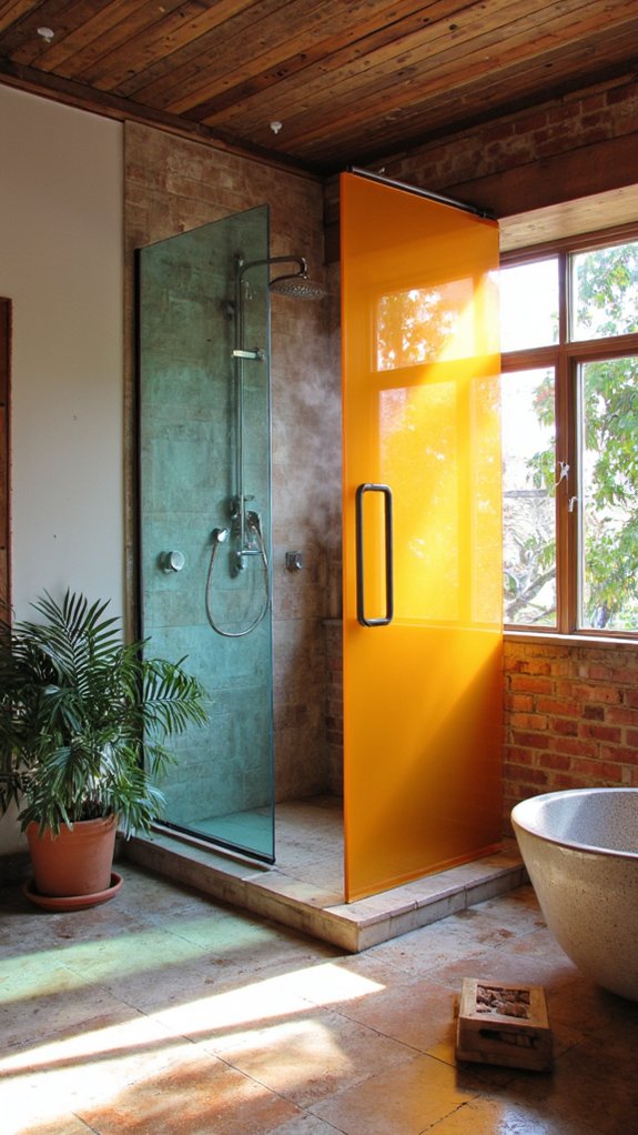 vibrant colorful glass panels