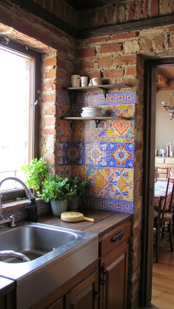 vibrant colorful kitchen tiles