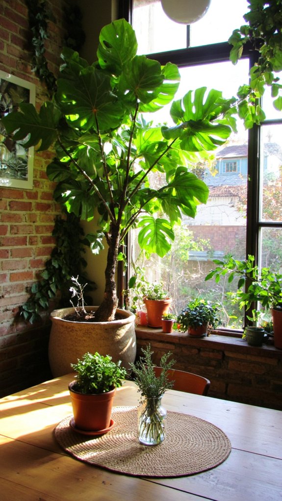 vibrant kitchen with greenery