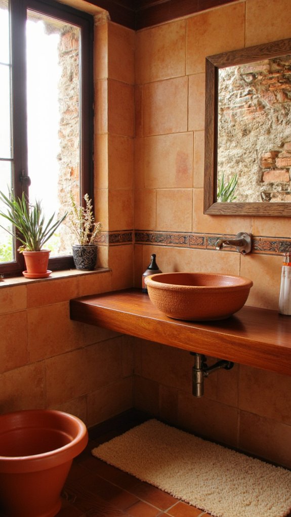 warm earthy bathroom elegance