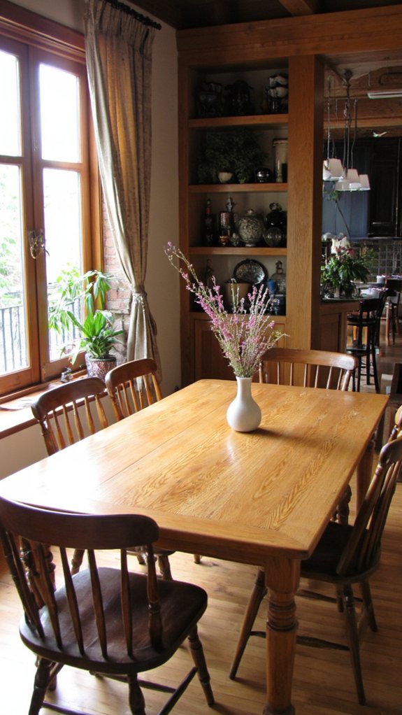 warm oak dining atmosphere