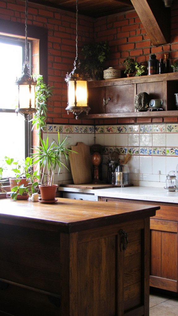 warm rustic kitchen ambiance