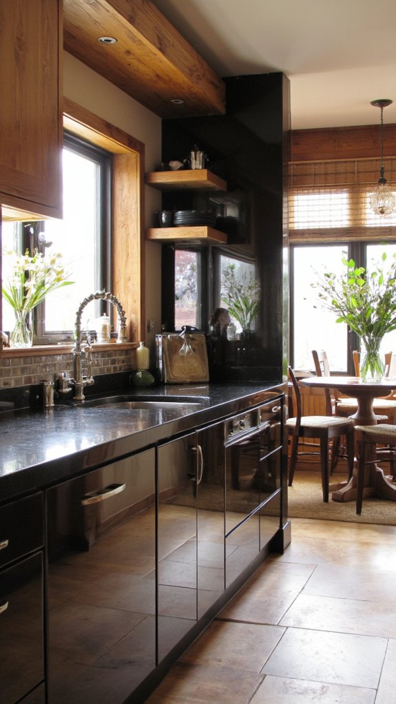 warm wood complements high gloss