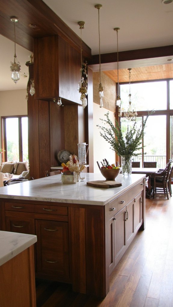 warm wood kitchen accents