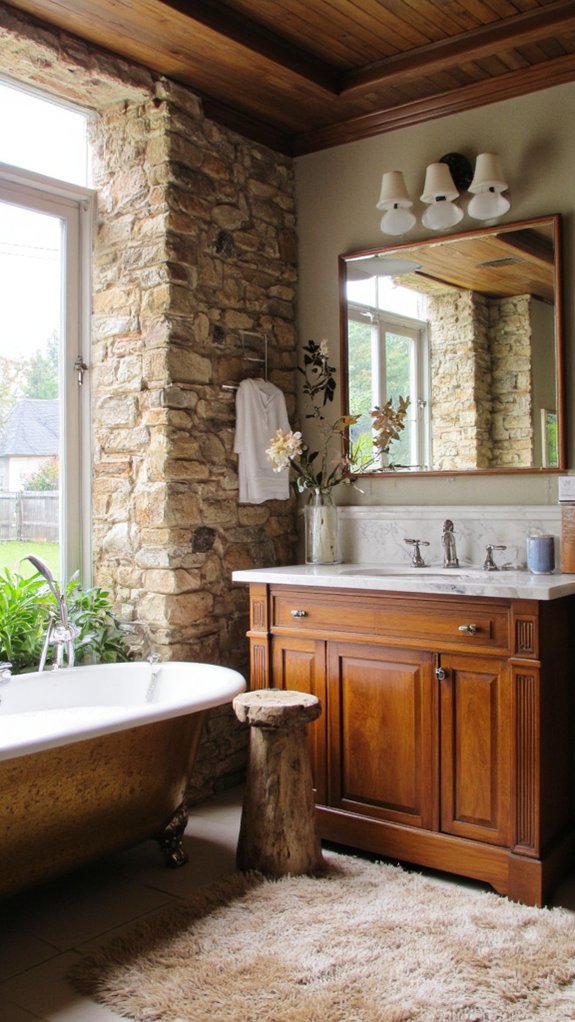 warmth and sophistication in bathrooms