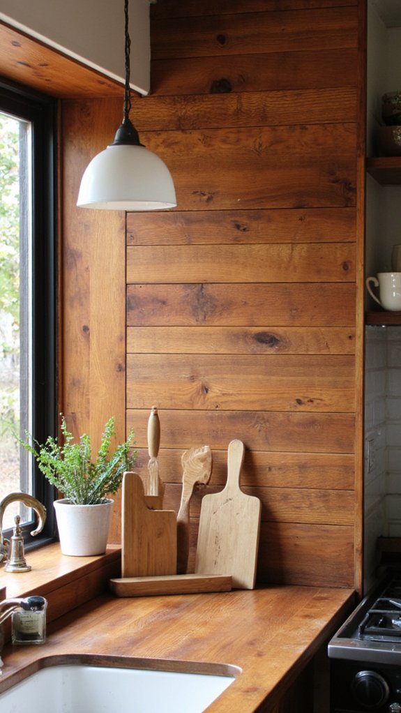 wooden accents enhance kitchens