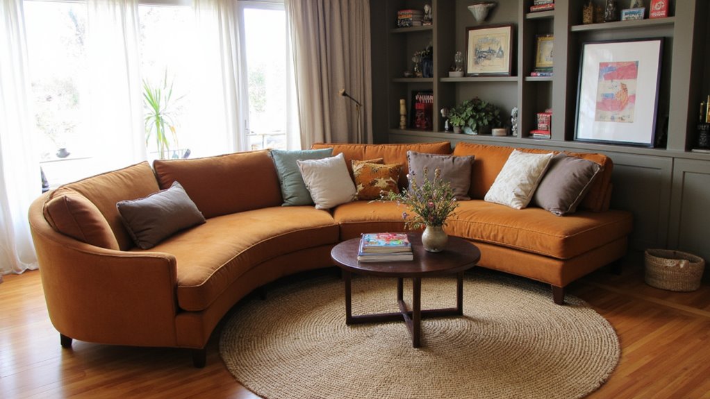 adaptable modern curved sofas