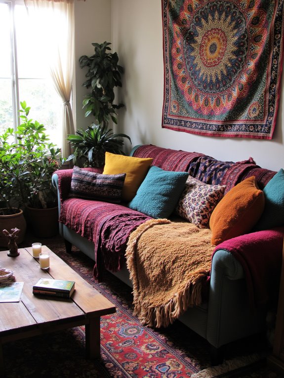 bohemian couch aesthetic vibes