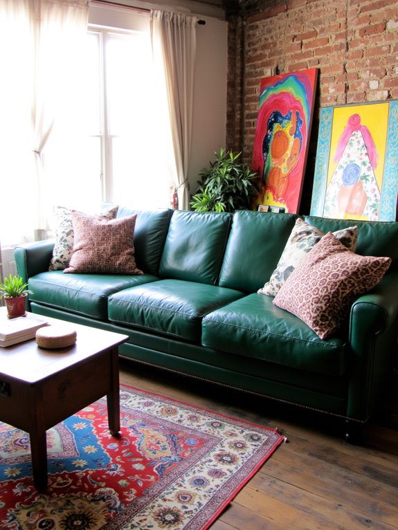 bold colored leather statement